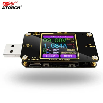 디지털 컬러 LCD 디스플레이 계량기, A3 전력계, C타입 전류 및 전압 모니터, USB 안전 테스터, PD 배터리 용량