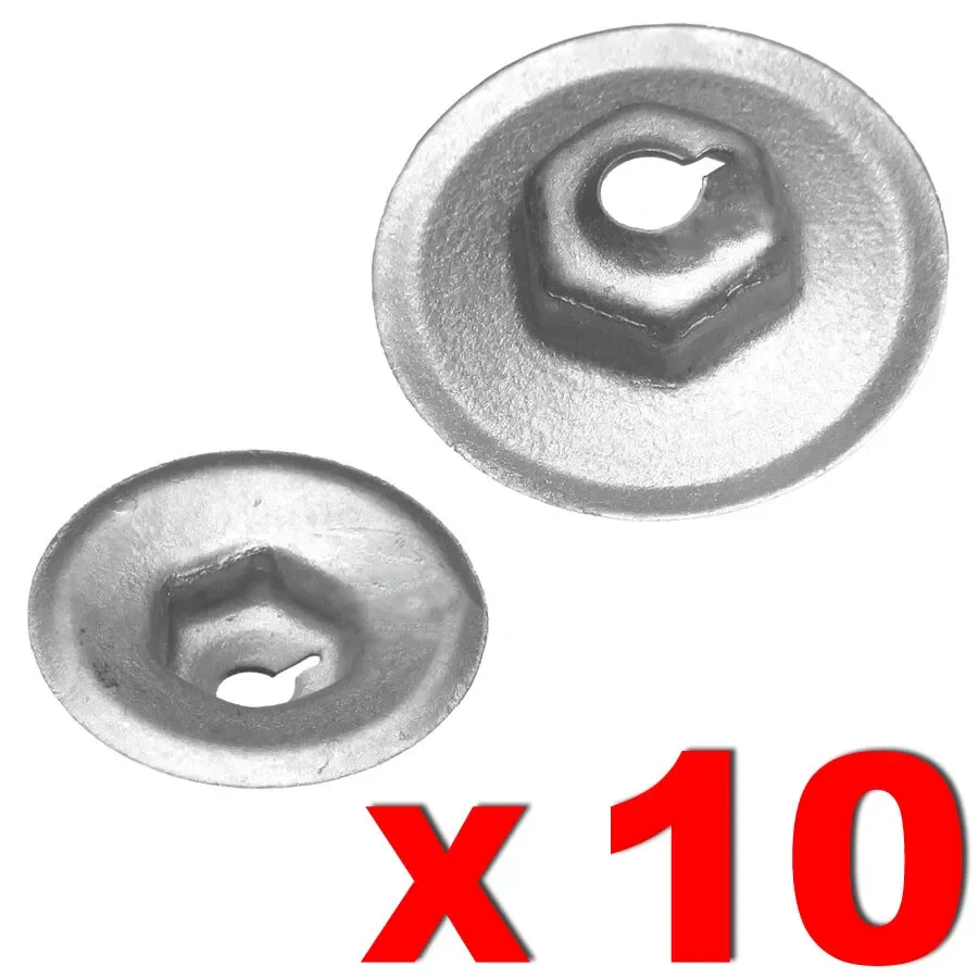 10x-Exhaust-Heat-Shield-Nut-Metal-Insulation-Panel-Fastener-Washers-For ...