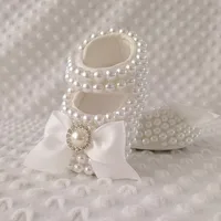 Dollbling Baby Shoes Baby Girl Shoes Wedding Party Photography First Walker Sewing Pearls 2
