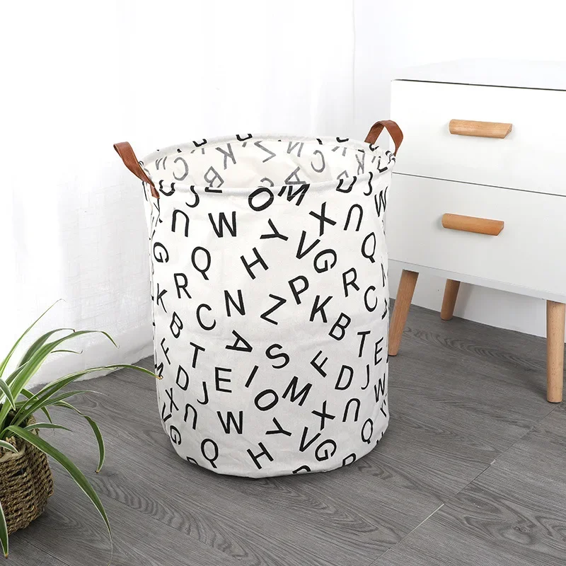 Large Capacity Fabric Laundry Basket Folding Waterproof Clothes Storage Basket Home Children Toy Sundries Storage Bag Organizer 2