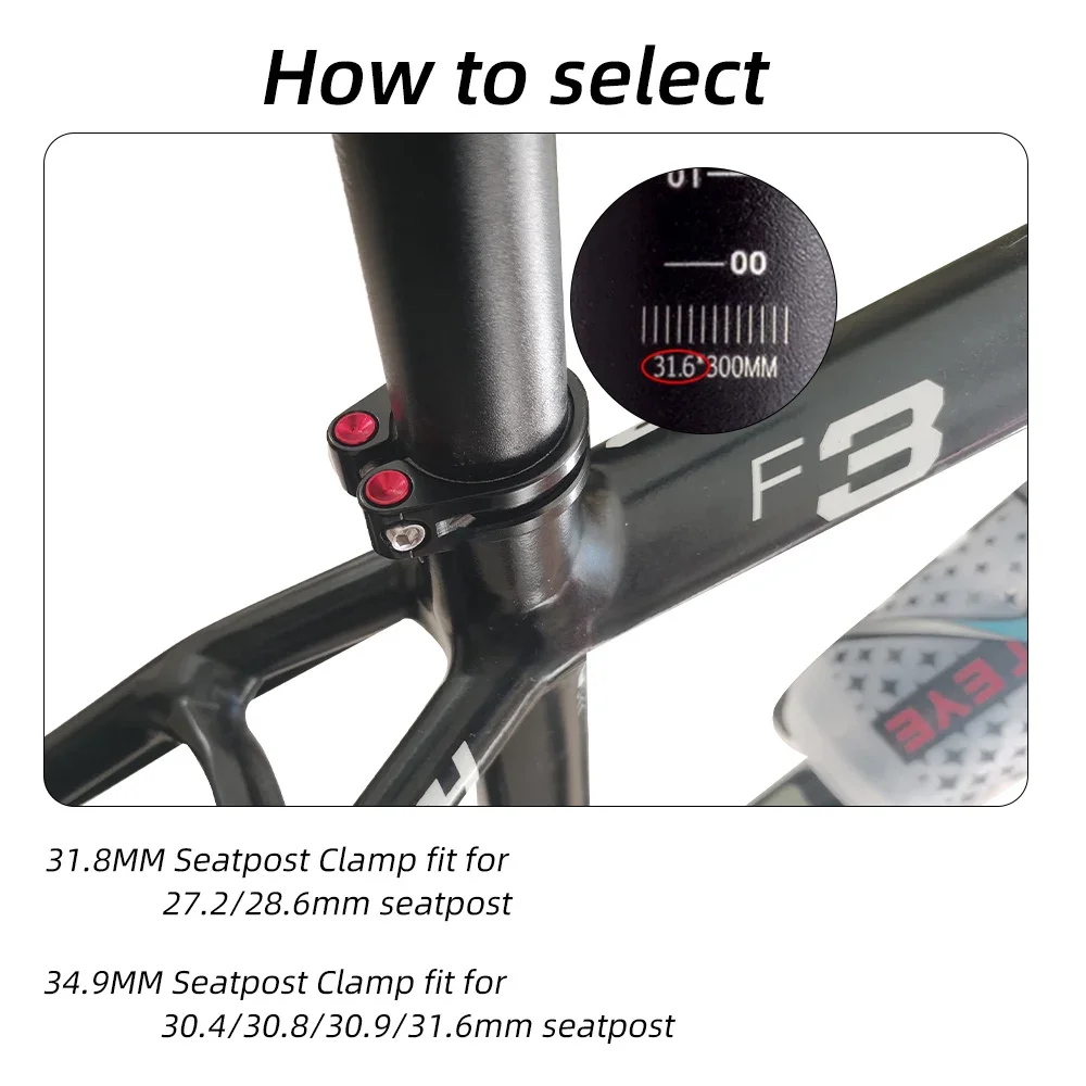 Description Picture 5 of itemMOTSUV Bicycle Seatpost Clamp MTB Seat Tube Clip Bike Saddle Parts Hollow Seat Tube Lock 31.8mm 34.9mm aluminum alloy part Set