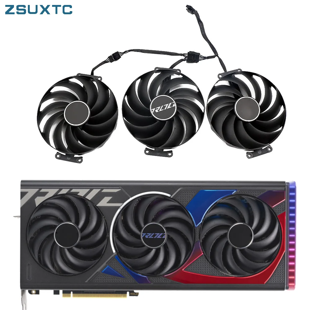 7Pin Muslimatextx4070 Ti Gpu Fan Per Asus Geforce Rtx 4070 4070Ti Rog Strix Oc Ventola Di Raffreddamento Della Scheda Grafica