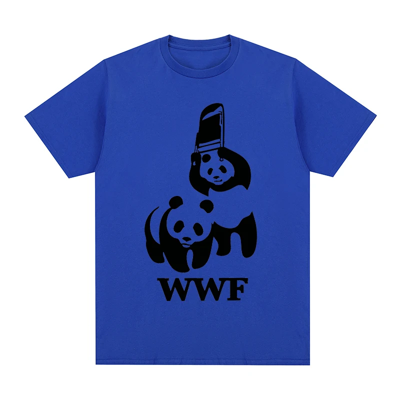 Panda wwf wtf Tシャツ面白いヴィンテージ綿メンズTシャツ新しいT
