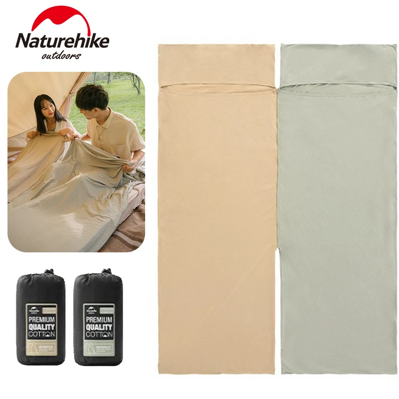 Naturehike Sleeping Bag Liner Camping Warm 1-2 Persons Cotton Blend Lining Ultralight Spliceable 470g/620g Bed Sheet Anti Dirty