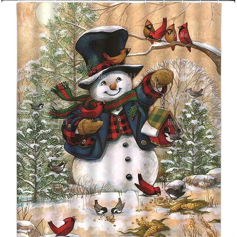 

Занавеска для душа «Снеговик» с тыквой и надписью на День Благодарения