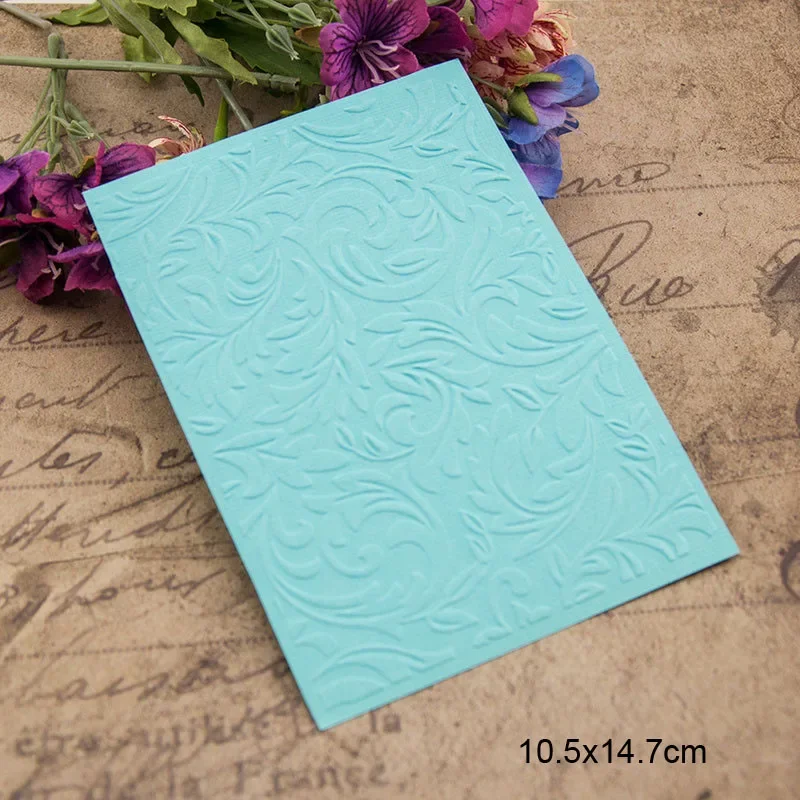 Roll leaves Embossing folders Plastic bump Scrapbooking DIY Template Fondant indentation Cake Photo Album Card Make10.5x14.7cm,plastic embossing folder,embossing folder