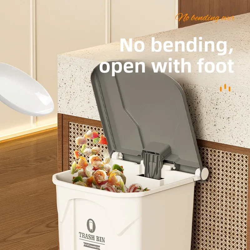 Large Capaci Pedal Tra Can Kitchen Use School Special 50L Foot Pedal Buet Home Commercial Use Big Size Garbage Bin