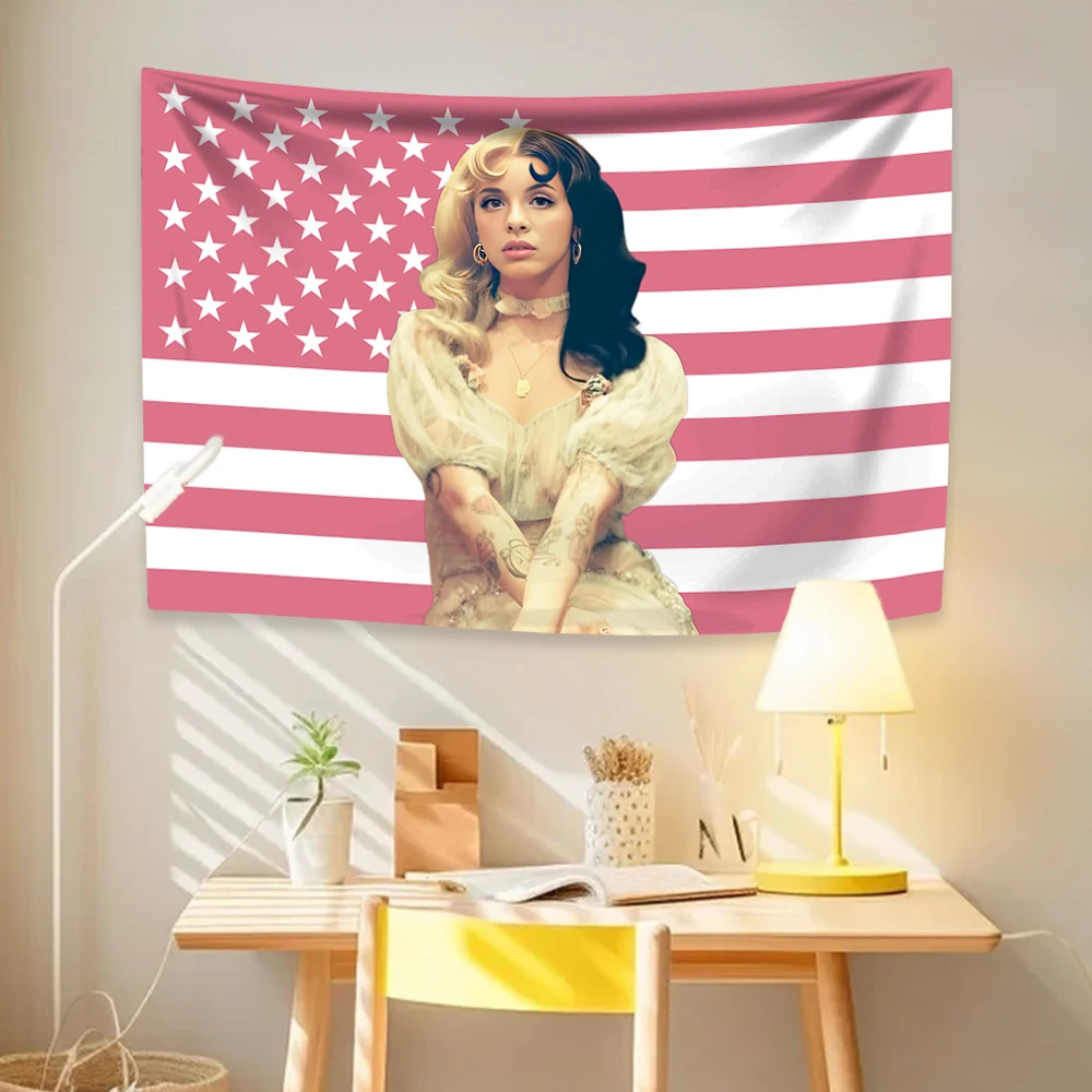 Melanie Martinezs USA Flag Tapestry Pop Singer Home Decor Wall Hanging Dorm Backdrop Fans Party Concert Banner Room Decoration tapestry decor,wall flag decor
