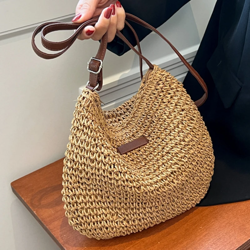 Sac bandoulière en paille femme