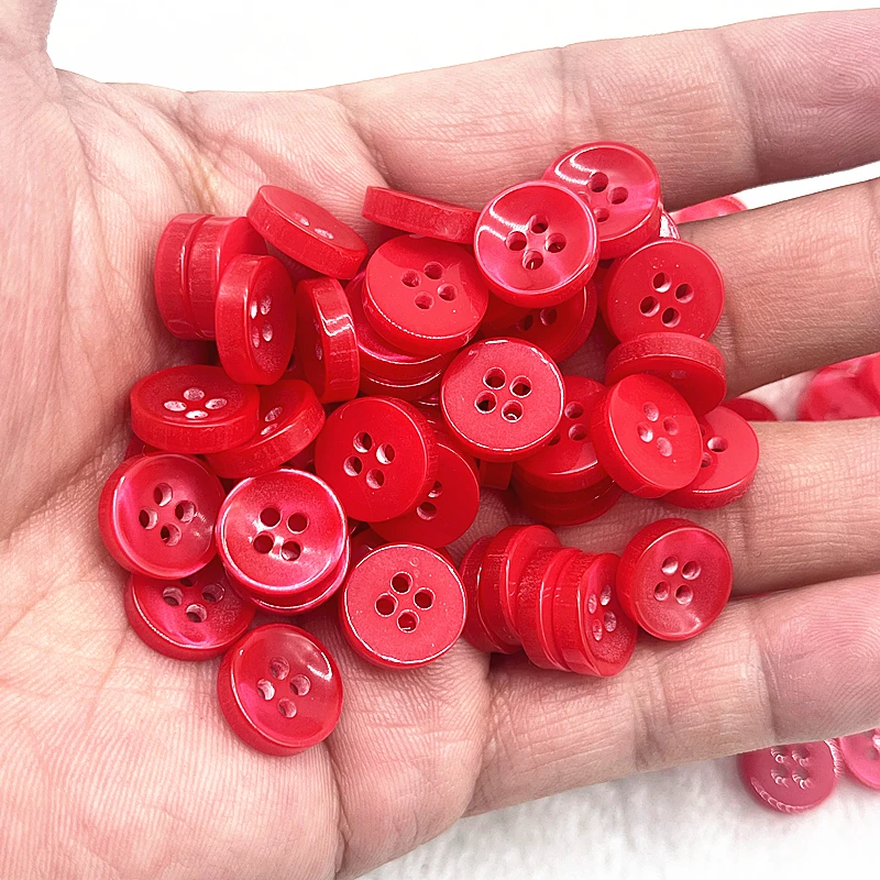 Description Picture 5 of item50pcs 11.5mm Resin Cat Eye Button Pearllight Bowl Shape Four Eye Button Wedding Decoration Handmade Sewing Accessories