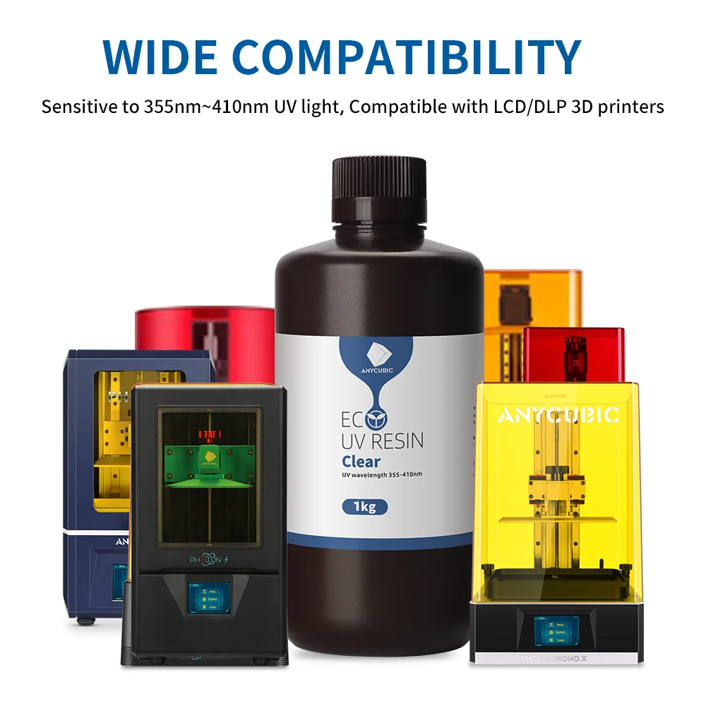 3D Printing Resin ANYCUBIC Plant-based 405nm UV Resin 2kg 4kg For Photon Mono LCD 3D Printer Without Nasty Chemicals Liquid 3D Printing Materials