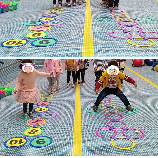 2023 Children's Outdoor Hopscotch Ring Jumping Toys