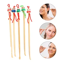 12 Pcs Wooden Ear Pick Wax Accessory Cartoon Remover Cleaner Picker Detergent Natural Supply 1