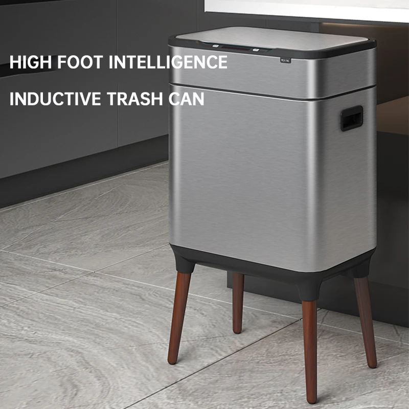 trash can kitchen Stainless Steel Smart Sensor Trash Can Four legged