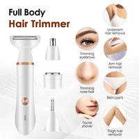 4 in 1 Electric Facial Hair Removal Painless Epilator Eyebrow Nose Hair Facial Sensitive Areas Bikini Depilator Body Shaver 1