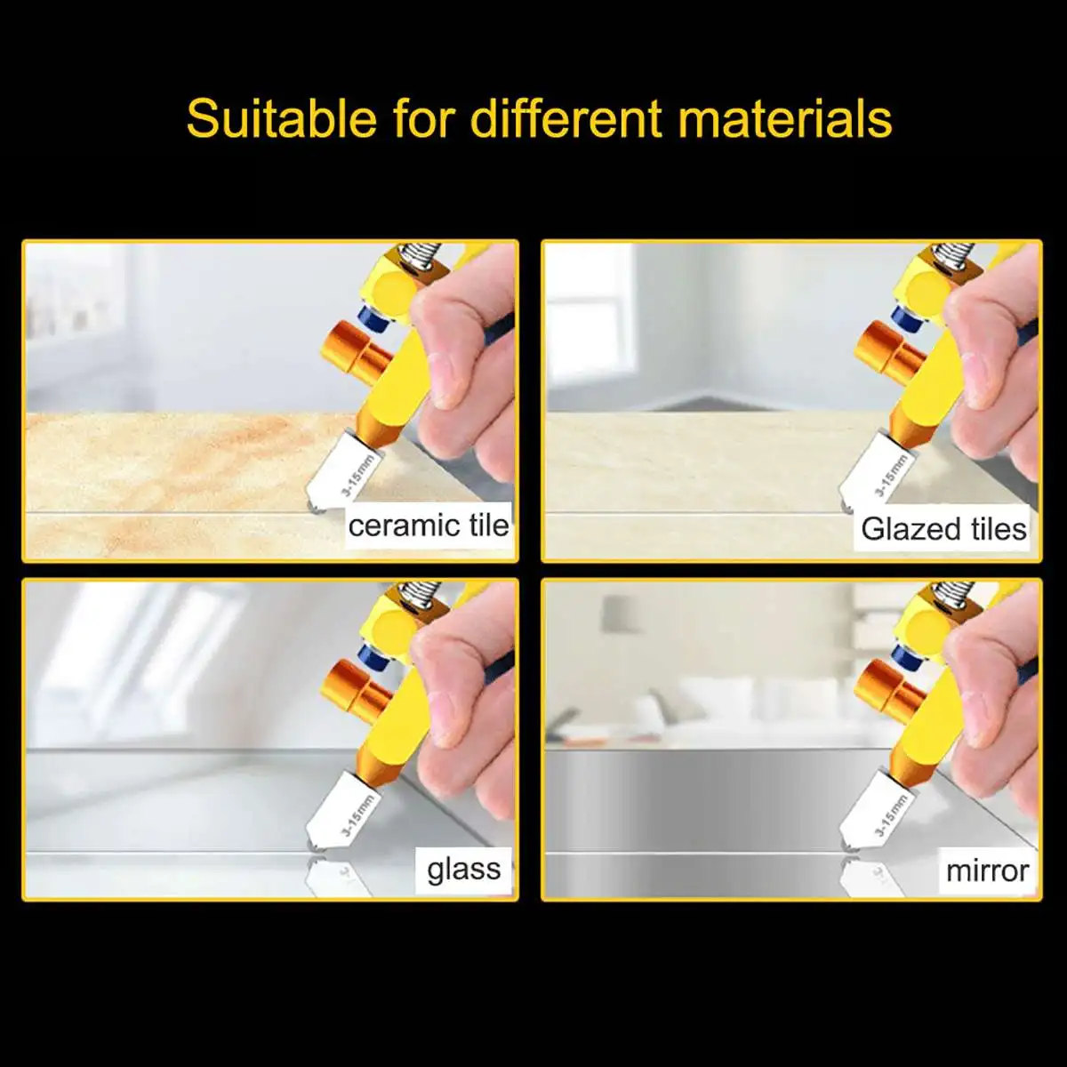 8PCS Professional Easy Glide Glass Tile Cutter 2 In 1 Ceramic Tile Glass Cutting Tool Portable Construction Cutter Tool glass cutter tile glass cutter tile cutting tool