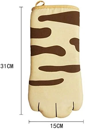 Thick Cotton Oven Mitts Cat Paw Design Baking Gloves Heat Resistant Cooking Gloves Potholder Funny Grilling Microwave Mittens silicone oven mitts kitchen gloves silicone oven gloves cotton pot holders