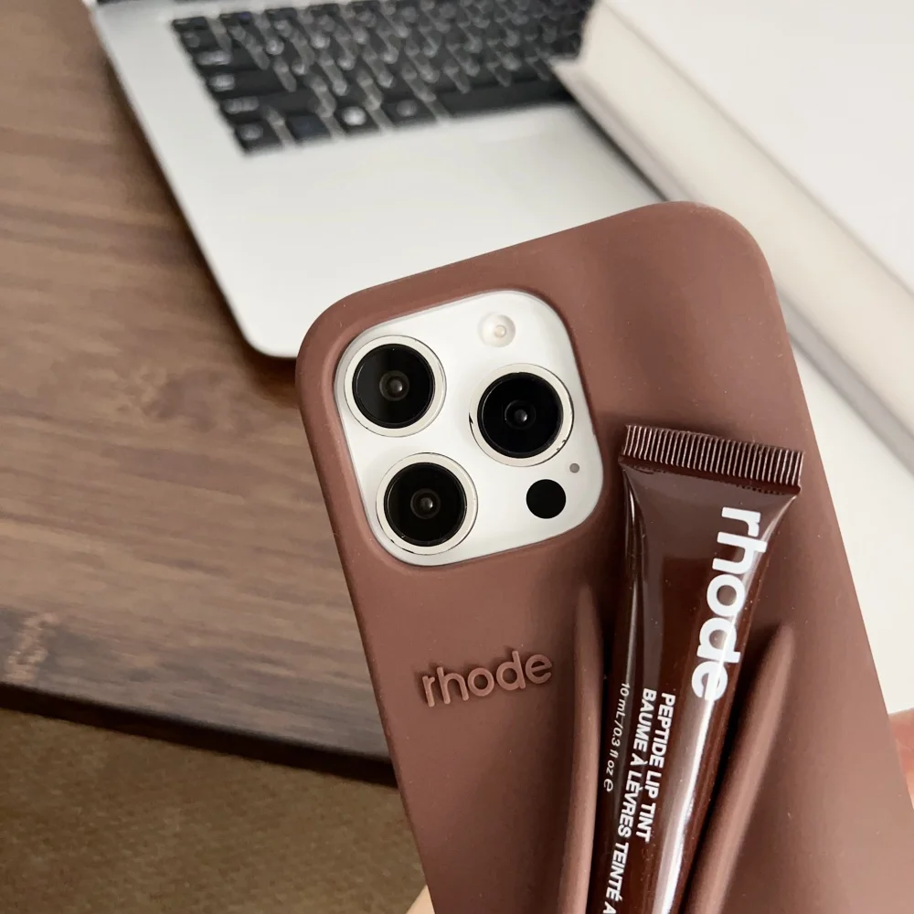 Rhode With Lip Gloss Soft Silicone Case For iPhone 16 15 14
