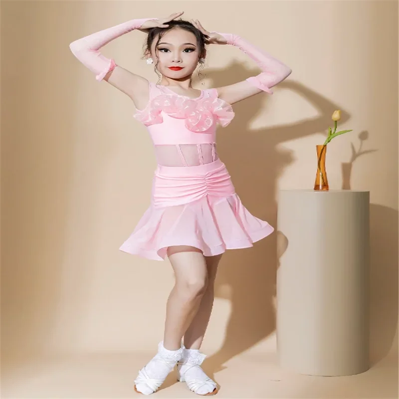 Girls Latin Dance Competition Dress Kids Performance Dancing Dresses Stage Chacha Tango Rumba Samba Latin Dance Costume