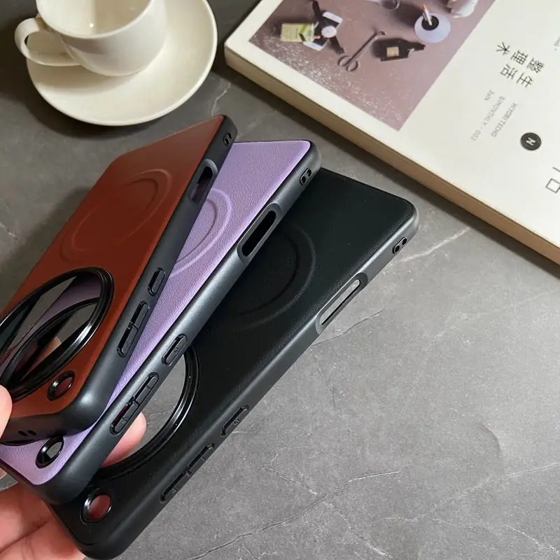 Premium Soft PU Leather Magnetic Wireless Charging Protective Phone Case