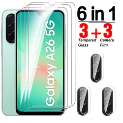 6 - in - 1 Tempered Glass Screen and Lens Protector Set - HD Crystal Clear Film - Samsung A36 5G (3Glass 3Lens)