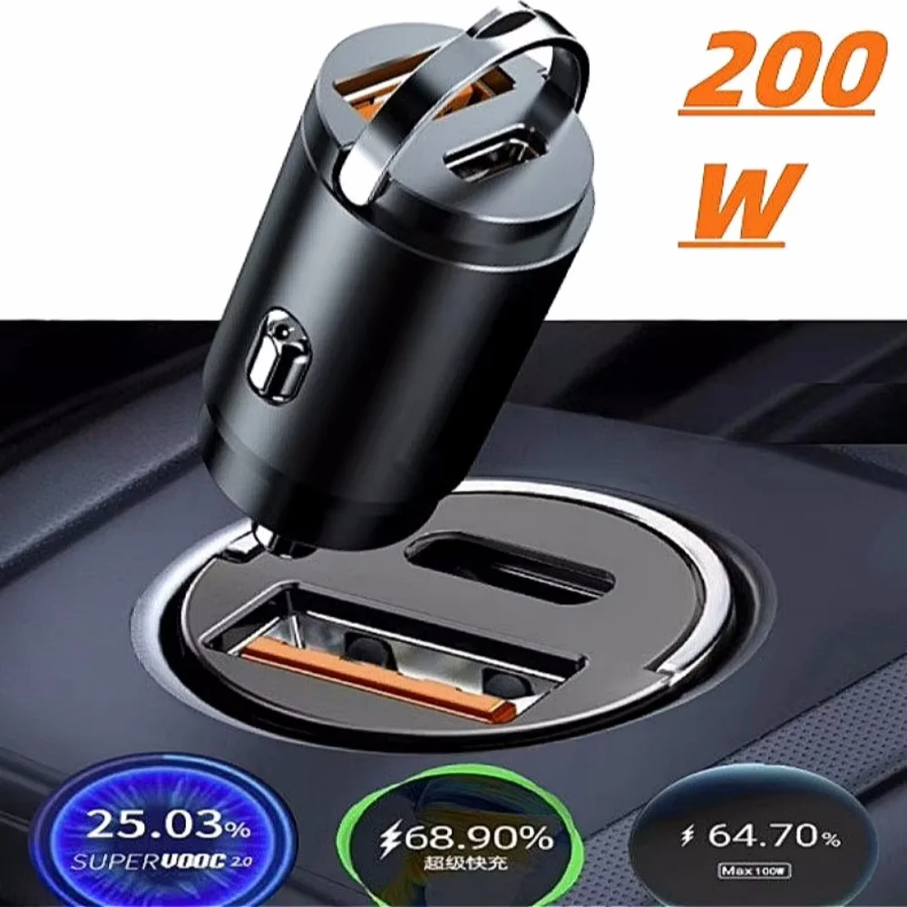 미니 히든 USB 고속 충전기 차량용 충전기 차량용 시가 라이터 QC3.0 QC PD 3.1A PD 타입 C 유니버설 아이폰 및 샤오미 폰용