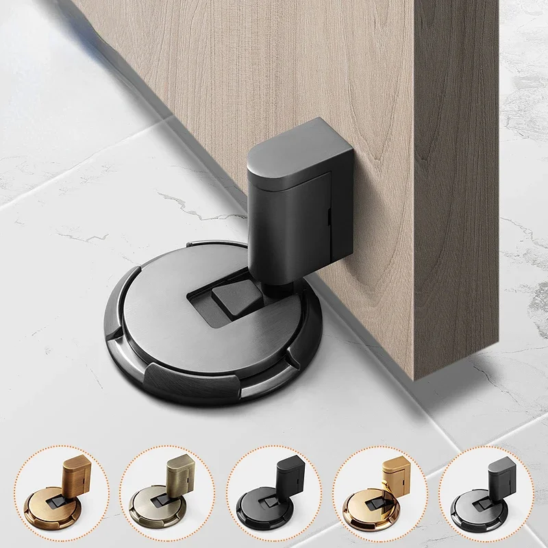 Heavy Duty Magnetic Stopper Mechanical Door Stop Adjustable Door Holder Non-punch Sticker Furniture Hardware
