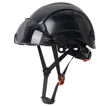 Casco di sicurezza CE con occhiali Elmetto da costruzione ABS ANSI Ingegnere Berretto da lavoro avanzato Protezione per la testa Casco di salvataggio Traspirante