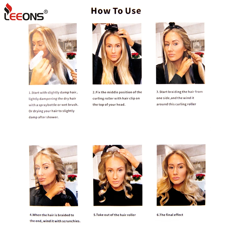 hair curling tools Lazy Curling Heatless Curling Rod Headband No Heat Hair Curlers To Sleep In Curl Ribbon With Scrunchies Hair Clip Long 1Set