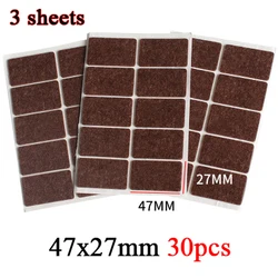 Durable Self - Adhesive Felt Furniture Floor Protectors - Anti - Slip Pads (Brown 47x27mm 30pcs)