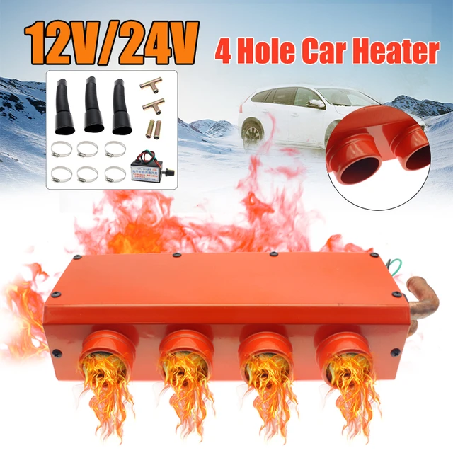 12/24V Universal 4 Hole Portable Car Heater Auto Van Heating Fan