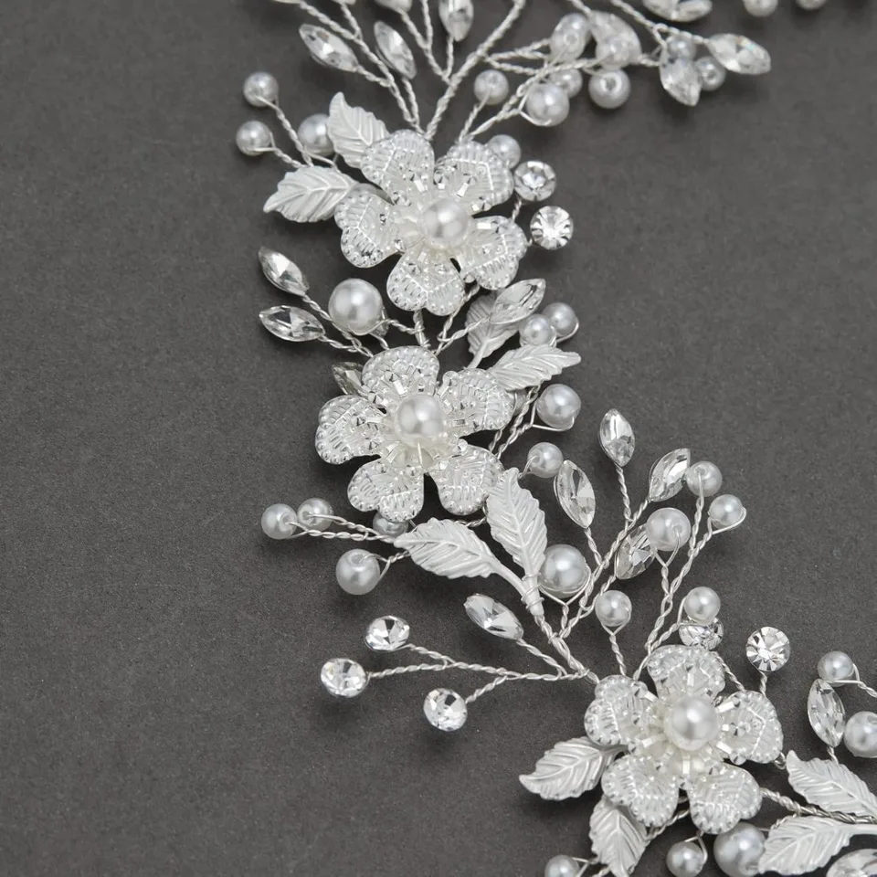 Silver Crystal Bridal Headband Hair Accessories