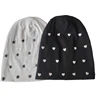 Geebro Star Ribbed Cotton knitted skullies Beanie For Women Casual Soft Design Solid Heart Bonnets hat Slouchy  Ladies Hat 3