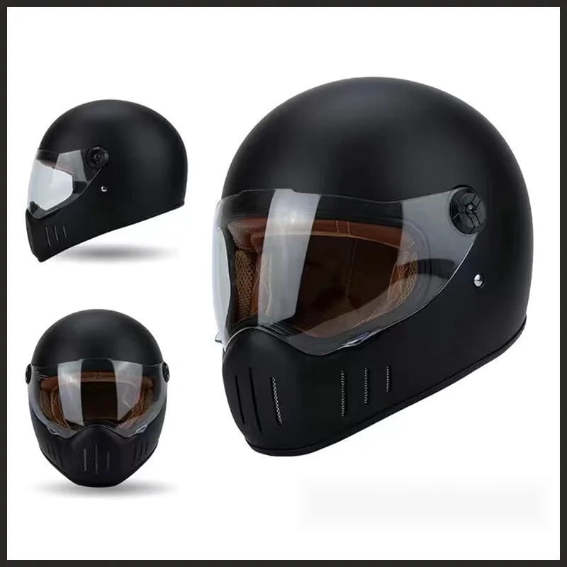 

High Quality Full Face Motorcycle Safety Cap White Matt Black Helmet Riding Motocross Racing Motorbike Helmets Cascos Para Moto