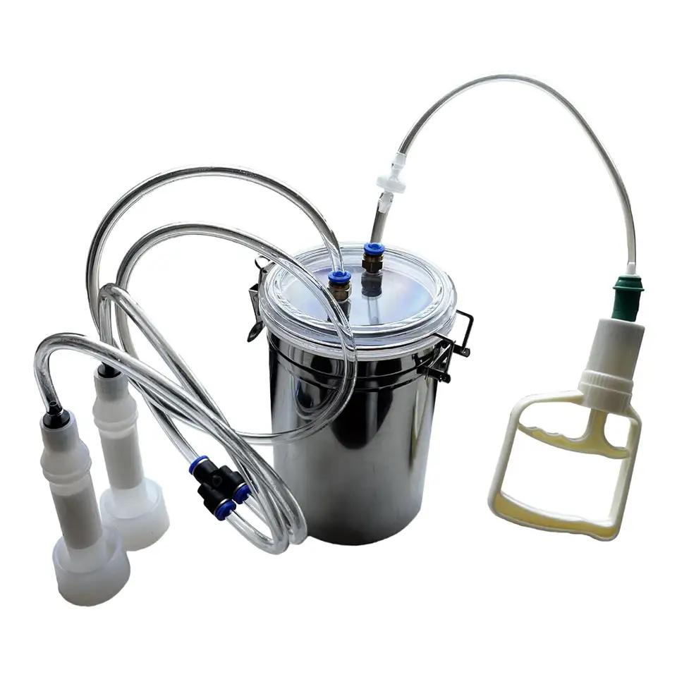 Mungitrice Carrellata Portatile per Capre - 2 Gruppi, Secchio Inox 30L, Pompa a Secco Variante Mungitrice capre
