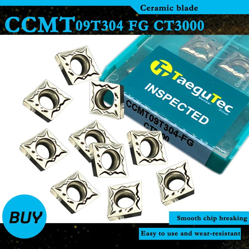 

10PCS CCMT09T304 FG CT3000 Internal Turning Tools Cermet Grade CCMT Carbide Insert Lathe Cutter Tool Tokarnyy Turning Inserts