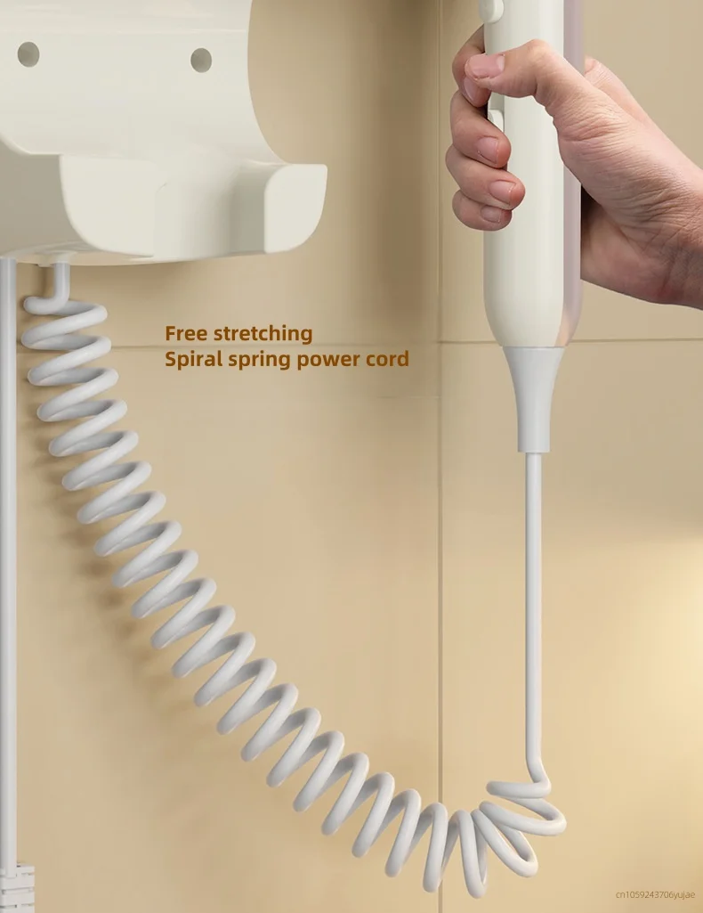 Blue Light Negative Ion Wall Mounted Hair Dryer 1800W High-Power Non-Punching fo