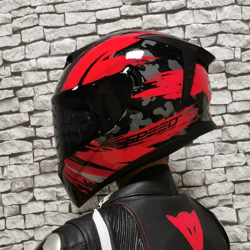 LVS Motorcycle double mirror head helmet Dot certification capacete de moto  Lining removable and washable casco moto - AliExpress