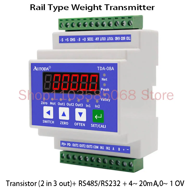 

RS232 RS485 High-precision rail-type weight transmitter instrument weighing signal amplifier weighing module TDA08A MODBUS RTU
