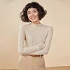 100% cashmere sweater women's semi high neck knitted women's pullover sweater slim fit solid color hot selling women's top 5