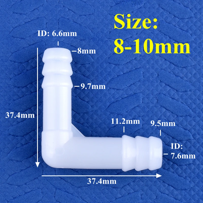 8mm 10mm PE Elbow Connector Aquarium Tank Air Pump Hose Pagoda Joint Watering Irrigation Garden Water Pipe Connector 5~500pcs pipe connector