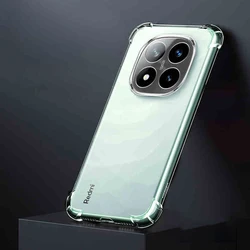 Premium Transparent Soft Silicone Phone Case with Airbag Protection - High-Quality Back Cover for Redmi Note 14 Pro (Clear)