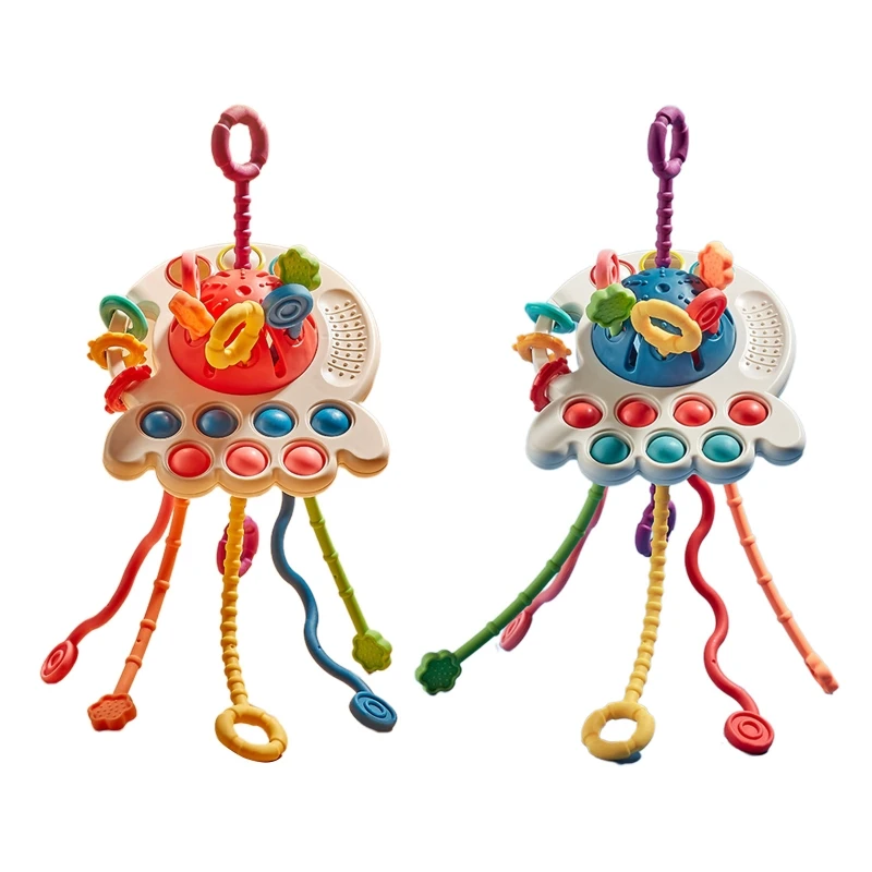 

Montessori Rattle Hand Shaking Infant 0-6-12M Chewing Toy Bath for Play Gif