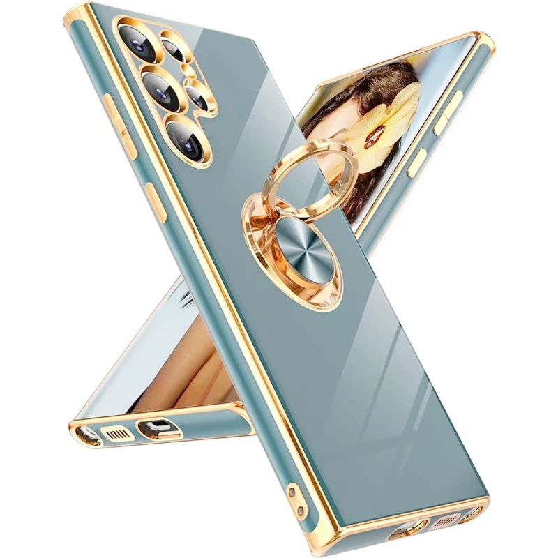 Luxury Plating Magnetic Ring Holder Phone Case Cover