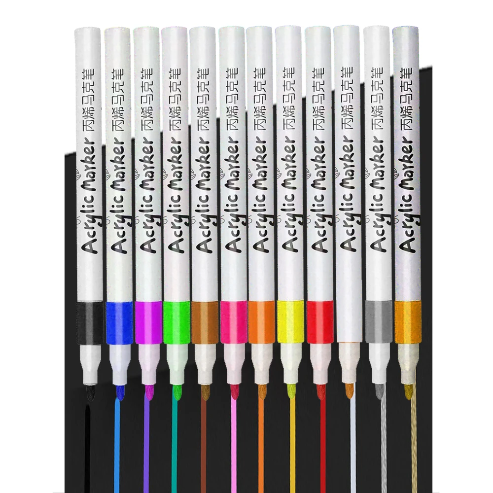 

1pc Acrylic Marker 1MM Water-Based Ink Color Art DIY Waterproof Acrylic Marker pen Stone Glass Wood Ceramic Painting