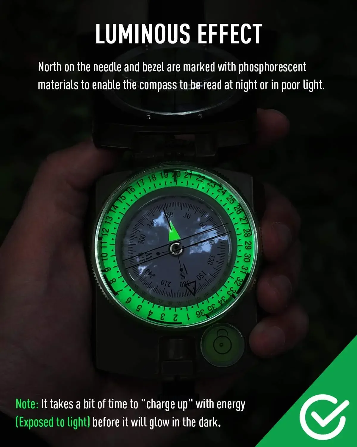 Survival Compass Waterproof Compass Navigation Compass Portable Compass For Hiking Professional Tactical Survival Compass With Lanyard Waterproof Impact Resistant Lensatic Sighting