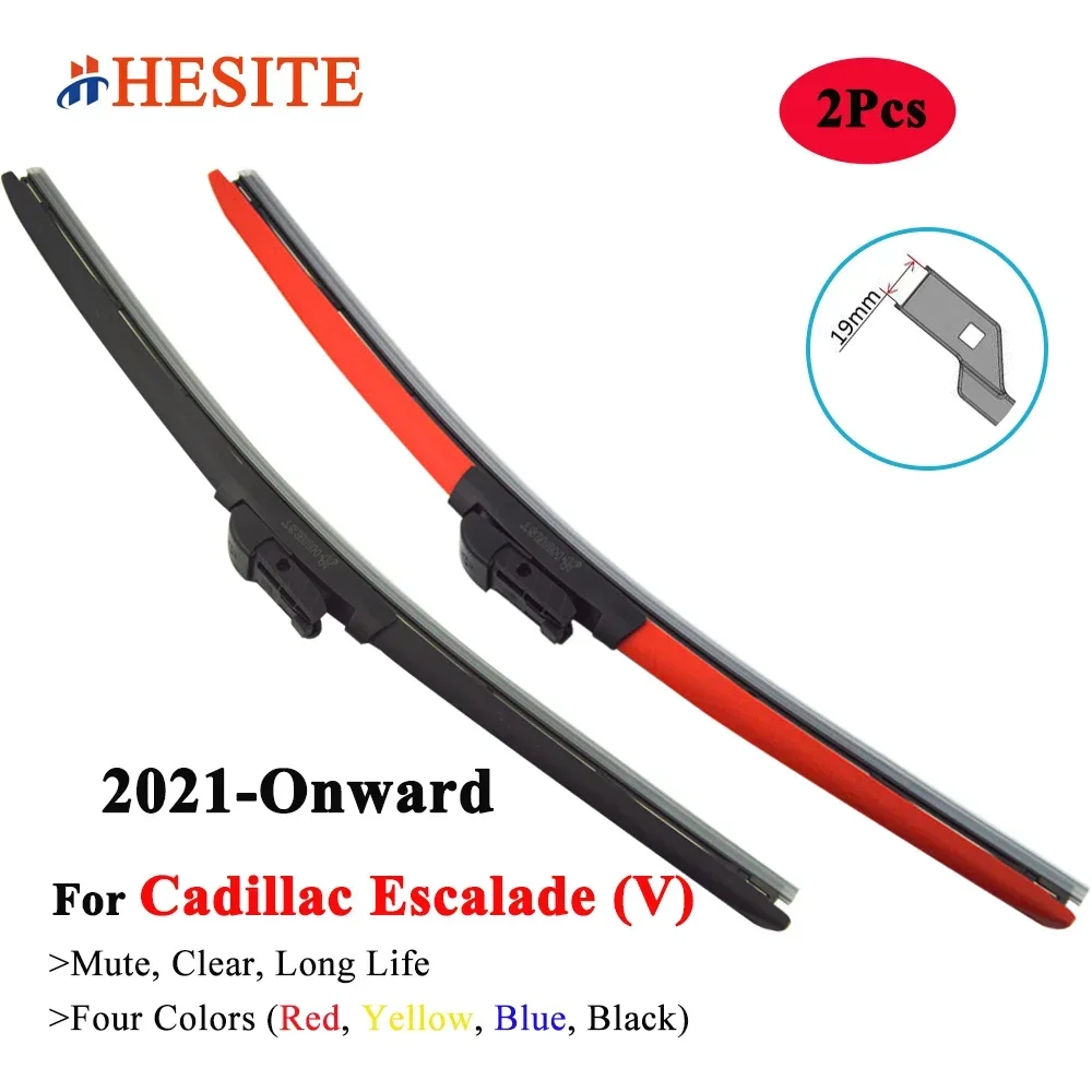 

HESITE Colorful Wiper Blades Yellow For Cadillac Escalade SUV Pick Up 5th Generation 2021 2022 2023 Automobile Parts Accessories