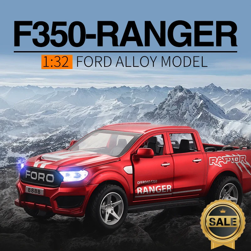 

1:32 пикап Ford Raptor F350, модель автомобиля из сплава, литая металлическая игрушка, искусственная игрушка, подарок