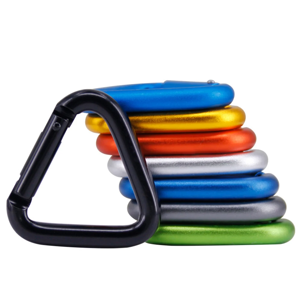 

5Pcs Triangle Carabiner Protable Colorful Outdoor Camping Hiking Keychain Snap Clip Hook Kettle Buckle Carabiner Accessories