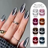MEET ACROSS Silver Moonlight Magnetic Gel Nail Polish Sparkling Cat Eye Effect Soak Off Gel Semi-Permanent nail polish Nail Art 2